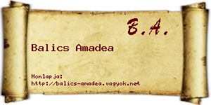 Balics Amadea névjegykártya